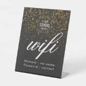 Logo mit WiFi-Fußbodenzeichen Sockelschild (Vorderseite)