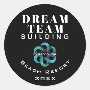Logo-Mitarbeiter der Black Dream Team Gebäude Comp Runder Aufkleber