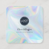 Logo-Mitarbeiter der Firma Holographic Quadratische Visitenkarte (Vorderseite)