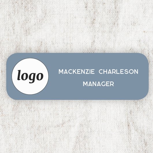 Logo Mitarbeiter Dusty Blue Business Namensschild