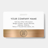 Logo Mitarbeiter Foto ID Gold Ausweis (Rückseite)