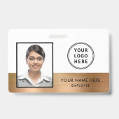 Logo Mitarbeiter Foto ID Gold Ausweis (Vorderseite)