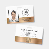 Logo Mitarbeiter Foto ID Gold Ausweis (Vorder- & Rückseite)