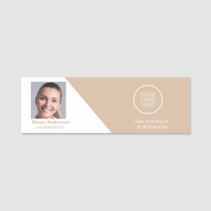 Logo Mitarbeiter Foto Magnetisches Sicherheits-Pin Namensschild