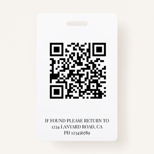 Logo Mitarbeiter-ID Foto QR Code Rotes Abzeichen Ausweis (Rückseite)