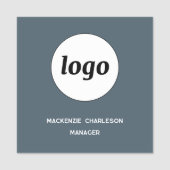 Logo Mitarbeiter Personal Anthrazitgrau Magnetisch Namensschild (Vorderseite)