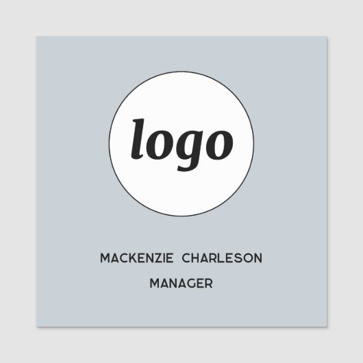 Logo Mitarbeiter Personal Hellblau Magnetisch oder Namensschild (Vorderseite)