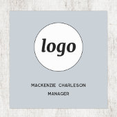 Logo Mitarbeiter Personal Hellblau Magnetisch oder Namensschild