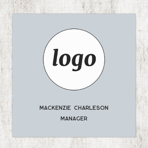 Logo Mitarbeiter Personal Hellblau Magnetisch oder Namensschild