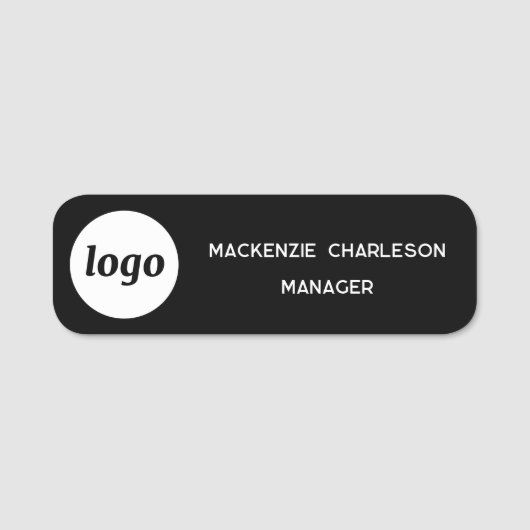 Logo Mitarbeiter Personal Schwarz Magnetisch oder Namensschild (Vorderseite)