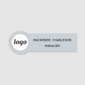 Logo Mitarbeiter Powder Blue Business Namensschild (Vorderseite)