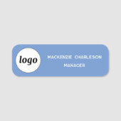 Logo Mitarbeiter Sky Blue Business Namensschild (Vorderseite)