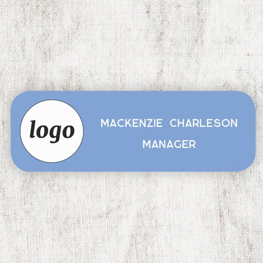 Logo Mitarbeiter Sky Blue Business Namensschild