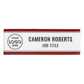 Logo-Mitarbeiter von Burgundy Custom Company Namenschild (Vorderseite)