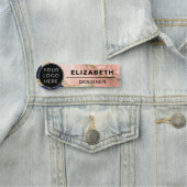 Logo-Mitarbeiter von Navy Blush Agate Company Namensschild (Beispiel)