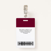 Logo-Mitarbeitermarke für Burgundy-Mitarbeiter Ausweis (Rückseite mit Klammer)