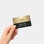 Logo Mitarbeitername schwarz goldener Farbverlauf  Ausweis (Handheld)