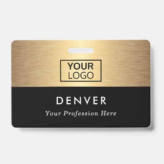 Logo Mitarbeitername schwarz goldener Farbverlauf  Ausweis (Vorderseite)