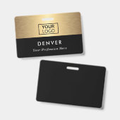 Logo Mitarbeitername schwarz goldener Farbverlauf  Ausweis (Vorder- & Rückseite)