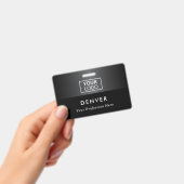 Logo Mitarbeitername Schwarz Grauen Farbverlauf hi Ausweis (Handheld)