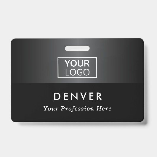 Logo Mitarbeitername Schwarz Grauen Farbverlauf hi Ausweis (Vorderseite)