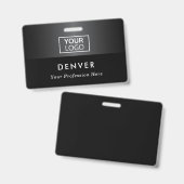 Logo Mitarbeitername Schwarz Grauen Farbverlauf hi Ausweis (Vorder- & Rückseite)