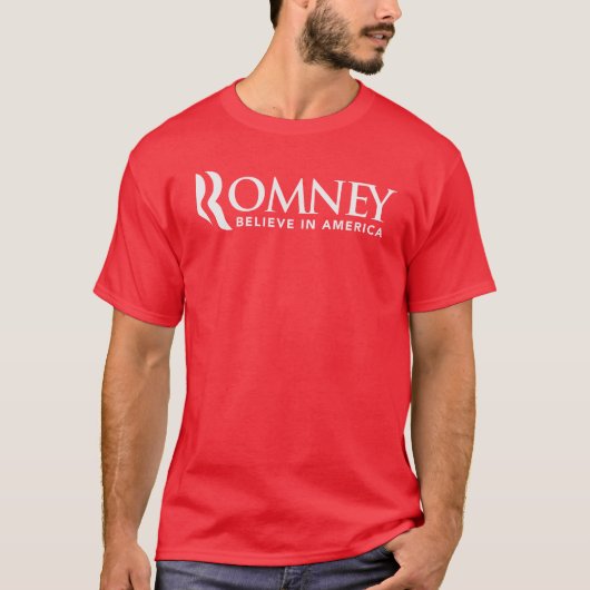 Logo Mitt Romneys "R" glauben an Amerika 2012 T-Shirt (Vorderseite)