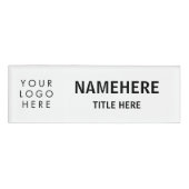 Logo Modern Big Schriftartes Einfach White Magnet  Namenschild (Vorderseite)