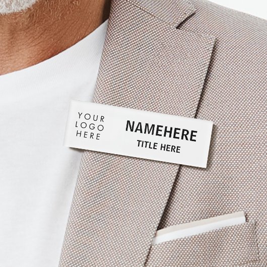 Logo Modern Big Schriftartes Einfach White Magnet  Namenschild