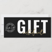 Logo Modern Black Gold Geschenkgutschein Einladung (Vorderseite)