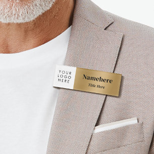 Logo Modern Einfach Große Schrift Faux Gold Magnet Namenschild