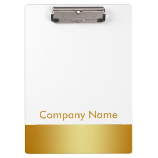 Logo Modern Elegant Gold Faux Foil Company Klemmbrett (Vorderseite)