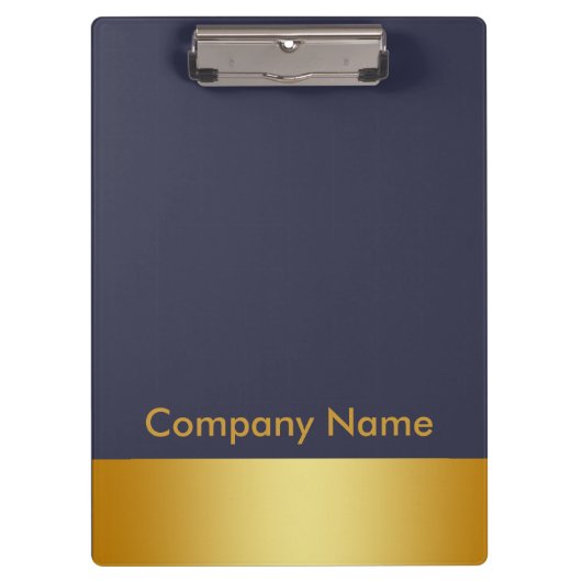 Logo Modern Elegant Gold Faux Foil Company Klemmbrett (Vorderseite)
