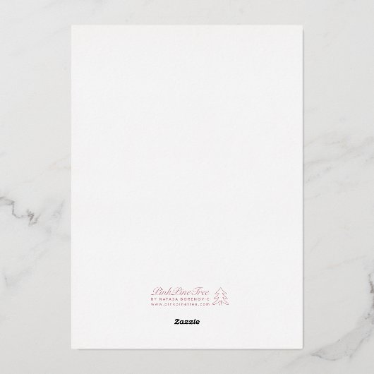 Logo Modern Navy Blue Business Holiday Gold Card Folieneinladung (Rückseite)