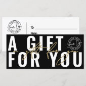 Logo Modern Schwarz Gold Geschäft Geschenkgutschei (Vorne/Hinten)