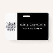 Logo Modern Schwarz-weiß zentrierter Name Ausweis (Rückseite)