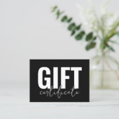 Logo Modern Script Geschenkgutschein Visitenkarte (Stehend Vorderseite)