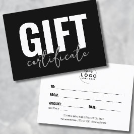 Logo Modern Script Geschenkgutschein Visitenkarte