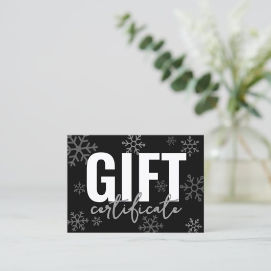 Logo Modern Script Geschenkgutschein Visitenkarte (Stehend Vorderseite)