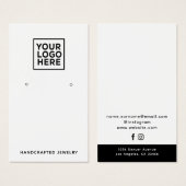 Logo Modern Simple Juwelier Earring Display Card (Vorne & Hinten)