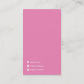 LOGO modern trendig beruflich fett hell rosa Visitenkarte (Rückseite)