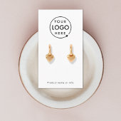 Logo Modern White Juwelier Earring Display Card Visitenkarte