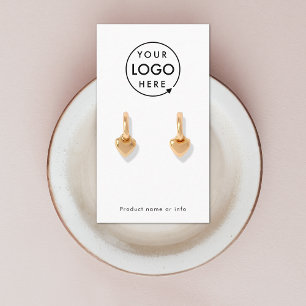 Logo Modern White Juwelier Earring Display Card Visitenkarte