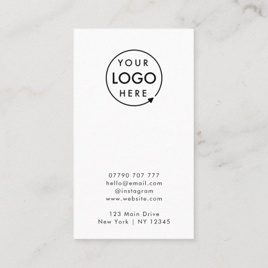 Logo Modern White Juwelier Earring Display Card Visitenkarte (Rückseite)