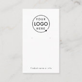Logo Modern White Juwelier Earring Display Card Visitenkarte (Vorderseite)