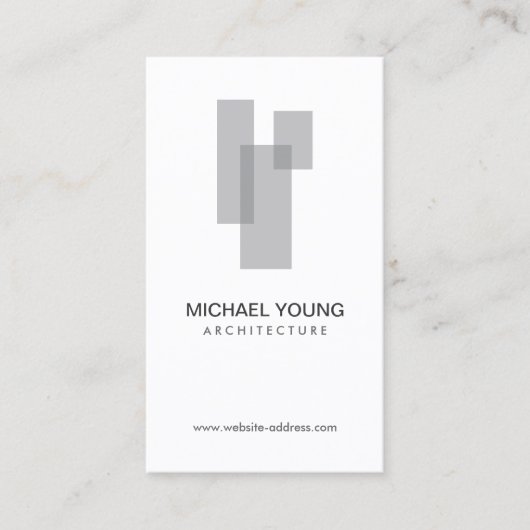 Logo "Moderne architektonische Blöcke grau/weiß" Visitenkarte (Vorderseite)