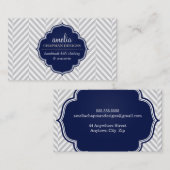 LOGO moderne Herringbone-Muster graue Abzeichen Ma Visitenkarte (Vorne/Hinten)