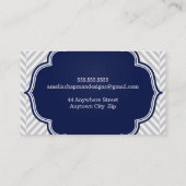 LOGO moderne Herringbone-Muster graue Abzeichen Ma Visitenkarte (Rückseite)