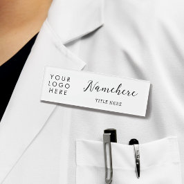 Logo Moderne Kalligrafie Elegante White Magnet Tit Namenschild