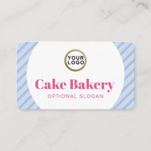 Logo Moderne Lila Streifen Bäckerei Visitenkarte